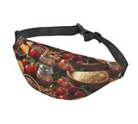 Fanny Pack Belt Bag for Women Men Adjustable Waist Pack Bag Farmhouse Food Pictures Crossbody Bags for Travel, Black, One Size