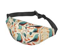Fanny Pack Belt Bag for Women Men Adjustable Waist Pack Bag Flock of Birds Crossbody Bags for Travel, Black, One Size