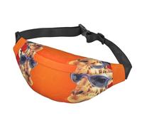 Fanny Pack Belt Bag for Women Men Adjustable Waist Pack Bag Giraffe wearing sunglasses Crossbody Bags for Travel, Black, One Size