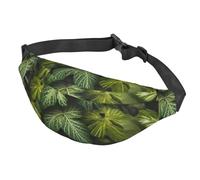 Fanny Pack Belt Bag for Women Men Adjustable Waist Pack Bag Green leaves and plants Crossbody Bags for Travel, Black, One Size
