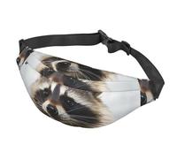 Fanny Pack Belt Bag for Women Men Adjustable Waist Pack Bag Hairy raccoon Crossbody Bags for Travel, Black, One Size