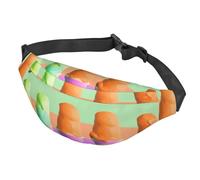 Fanny Pack Belt Bag for Women Men Adjustable Waist Pack Bag Ice cream rainbow gradient Crossbody Bags for Travel, Black, One Size