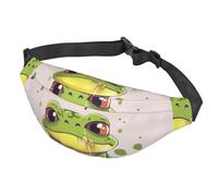 Fanny Pack Belt Bag for Women Men Adjustable Waist Pack Bag Leaves and Frog Crossbody Bags for Travel, Black, One Size