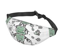 Fanny Pack Belt Bag for Women Men Adjustable Waist Pack Bag Line robot Crossbody Bags for Travel, Black, One Size