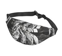 Fanny Pack Belt Bag for Women Men Adjustable Waist Pack Bag Lion black and white illustration Crossbody Bags for Travel, Black, One Size