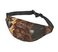 Fanny Pack Belt Bag for Women Men Adjustable Waist Pack Bag Lion image Crossbody Bags for Travel, Black, One Size