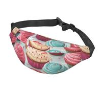 Fanny Pack Belt Bag for Women Men Adjustable Waist Pack Bag Lollipop Cupcake Donut Crossbody Bags for Travel, Black, One Size