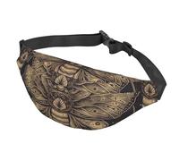 Fanny Pack Belt Bag for Women Men Adjustable Waist Pack Bag Moth Crossbody Bags for Travel, Black, One Size
