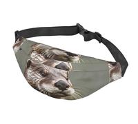 Fanny Pack Belt Bag for Women Men Adjustable Waist Pack Bag Otter Animal Crossbody Bags for Travel, Black, One Size