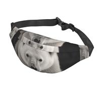 Fanny Pack Belt Bag for Women Men Adjustable Waist Pack Bag Polar Bear Crossbody Bags for Travel, Black, One Size