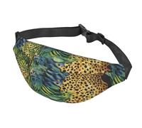 Fanny Pack Belt Bag for Women Men Adjustable Waist Pack Bag Print Animal Leopard Crossbody Bags for Travel, Black, One Size