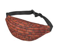 Fanny Pack Belt Bag for Women Men Adjustable Waist Pack Bag Red brick wall Crossbody Bags for Travel, Black, One Size