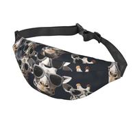 Fanny Pack Belt Bag for Women Men Adjustable Waist Pack Bag Three giraffes wearing sunglasses Crossbody Bags for Travel, Black, One Size