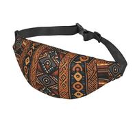 Fanny Pack Belt Bag for Women Men Adjustable Waist Pack Bag Traditional african design pattern Crossbody Bags for Travel, Black, One Size