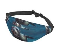 Fanny Pack Belt Bag for Women Men Adjustable Waist Pack Bag Underwater Sea Lion Crossbody Bags for Travel, Black, One Size