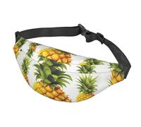 Fanny Pack Belt Bag for Women Men Adjustable Waist Pack Bag Yellow pineapple Crossbody Bags for Travel, Black, One Size