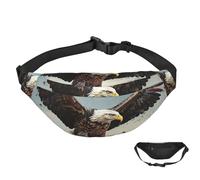 Fanny Pack Belt Bag for Women Men Waterproof Waist Pack an Eagle Flies Over Waist Bag with Adjustable Strap