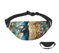 Fanny Pack Belt Bag for Women Men Waterproof Waist Pack Beautiful Peacock Waist Bag with Adjustable Strap