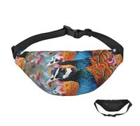 Fanny Pack Belt Bag for Women Men Waterproof Waist Pack Bird Peacock Waist Bag with Adjustable Strap