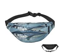 Fanny Pack Belt Bag for Women Men Waterproof Waist Pack Bluefin Tuna Thunnus Waist Bag with Adjustable Strap