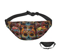 Fanny Pack Belt Bag for Women Men Waterproof Waist Pack Colorful Sugar Skulls Waist Bag with Adjustable Strap