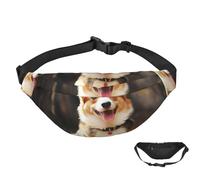 Fanny Pack Belt Bag for Women Men Waterproof Waist Pack Corgi Dog Waist Bag with Adjustable Strap