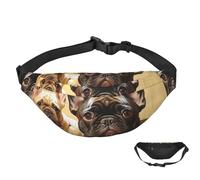 Fanny Pack Belt Bag for Women Men Waterproof Waist Pack Cute French Bulldog Graphics Waist Bag with Adjustable Strap