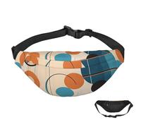 Fanny Pack Belt Bag for Women Men Waterproof Waist Pack Echo Shapes Circles Waist Bag with Adjustable Strap