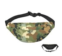 Fanny Pack Belt Bag for Women Men Waterproof Waist Pack Green Brown Camouflage Waist Bag with Adjustable Strap