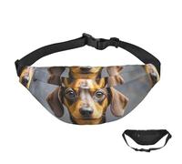 Fanny Pack Belt Bag for Women Men Waterproof Waist Pack Pad Dachshund Waist Bag with Adjustable Strap