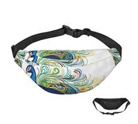 Fanny Pack Belt Bag for Women Men Waterproof Waist Pack Peacock Pattern Waist Bag with Adjustable Strap