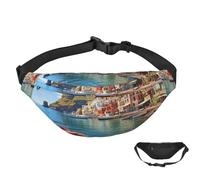 Fanny Pack Belt Bag for Women Men Waterproof Waist Pack Seaside Town Waist Bag with Adjustable Strap