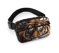 Fanny Pack Bengal Tiger Printed Waist Cinching Bag Hip Bag Lightweight Belt Bag for Travel Sports Hiking Running, Bengal Tiger, 7.9 X 5.1 in