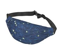 Fanny Pack Blue Clouds Stars Waist Bag Stylish Hip Bum Bag Adjustable Buckles for Running Workout