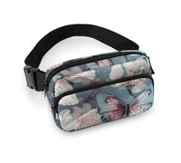 Fanny Pack Butterflies Are Flying Waist Pack for Women Men Waterproof Belt Bag with Adjustable Belt Casual Crossbody Bag Travel Waist Bag for Sports Running Cycling, white, 20x13cm, Waist Bag, white,