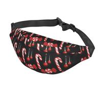 Fanny Pack Christmas Candy Canes Waist Bag Small Hip Bum Bag Adjustable Buckles for Travel Hiking