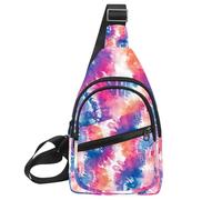 Fanny Pack Cross Body Bag for Outdoors Hiking Traveling, Abstract Colorful tie dye