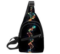 Fanny Pack Cross Body Bag for Outdoors Hiking Traveling, DNA Helix (2)