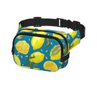 Fanny Pack Crossbody Bags for Men Women, Belt Bag Waist Pack Bag for Running Hiking Sports, Lemon Fruit and Leaves