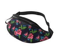 Fanny Pack Crossbody Belt Bag for Workout Hiking Cycling, Hawaiian State Flower Pattern Print Waist Pouch for Men Women Water-Resistant Hip Bum Bag with Adjustable Strap