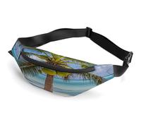 Fanny Pack Crossbody for Women Men,Coconut Tree Print Sports Waist Bag,Fashion Waist Packs Bag with Adjustable Strap