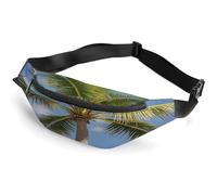 Fanny Pack Crossbody for Women Men,Coconut Tree Print Sports Waist Bag,Fashion Waist Packs Bag with Adjustable Strap