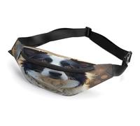 Fanny Pack Crossbody for Women Men,Cute Border Collie Print Sports Waist Bag,Fashion Waist Packs Bag with Adjustable Strap
