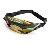 Fanny Pack Crossbody for Women Men,Fresh Fruits and Vegetables Print Sports Waist Bag,Fashion Waist Packs Bag with Adjustable Strap