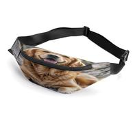 Fanny Pack Crossbody for Women Men,Golden Retriever Dog Print Sports Waist Bag,Fashion Waist Packs Bag with Adjustable Strap