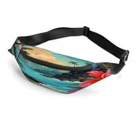 Fanny Pack Crossbody for Women Men,Hello Hawaii Print Sports Waist Bag,Fashion Waist Packs Bag with Adjustable Strap