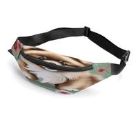 Fanny Pack Crossbody for Women Men,Pomeranians Puppies Print Sports Waist Bag,Fashion Waist Packs Bag with Adjustable Strap