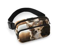 Fanny Pack Cute Chihuahua Printed Waist Cinching Bag Hip Bag Lightweight Belt Bag for Travel Sports Hiking Running, Cute Chihuahua, 7.9 X 5.1 in