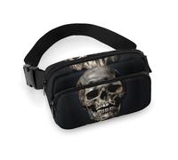 Fanny Pack Death Skull Printed Waist Cinching Bag Hip Bag Lightweight Belt Bag for Travel Sports Hiking Running, Death Skull, 7.9 X 5.1 in