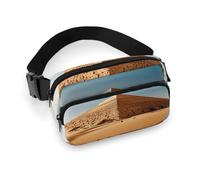 Fanny Pack Egyptian Pyramid in Desert Printed Waist Cinching Bag Hip Bag Lightweight Belt Bag for Travel Sports Hiking Running, Egyptian Pyramid in Desert, 7.9 X 5.1 in